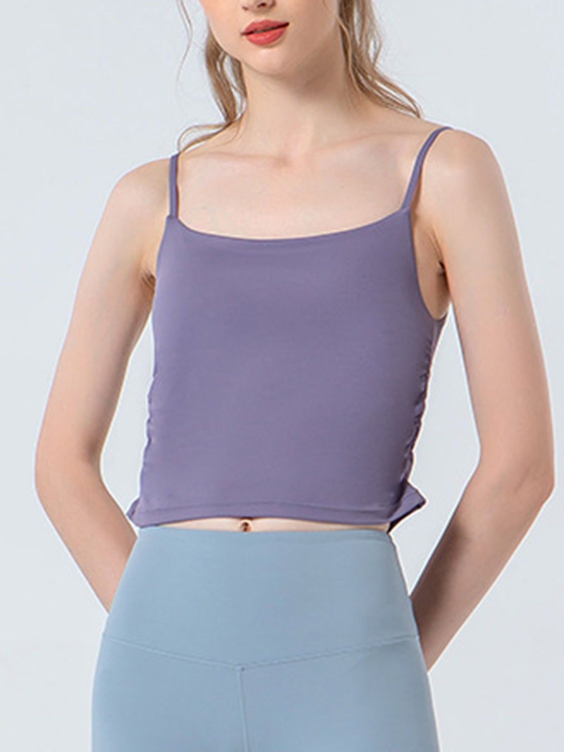 Ruched Sports Cami  Trendsi Lavender S 