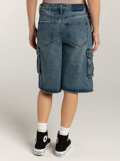 Mid-Rise Waist Denim Shorts with Pockets  Trendsi   