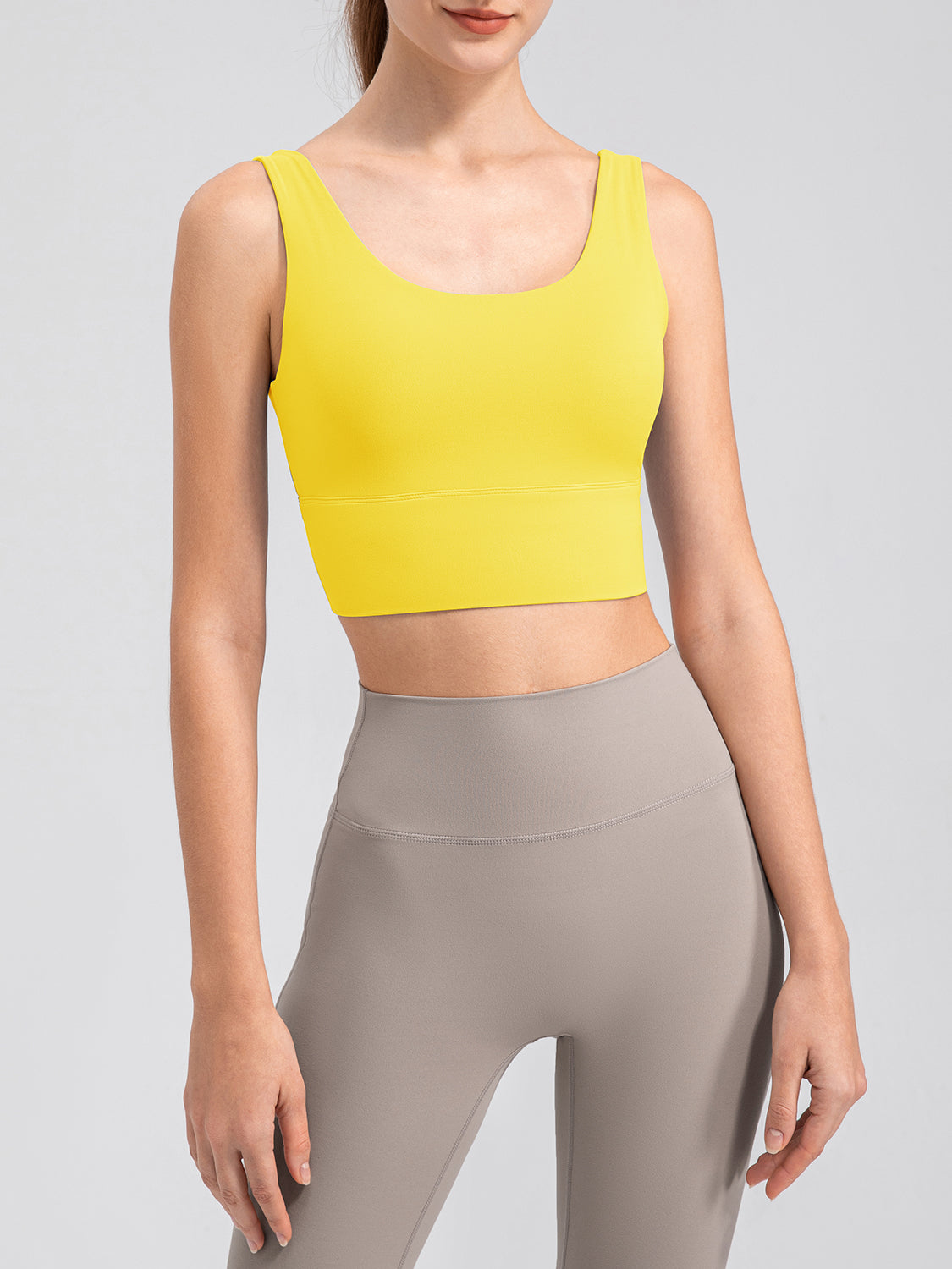 Scoop Neck Wide Strap Active Tank  Trendsi   