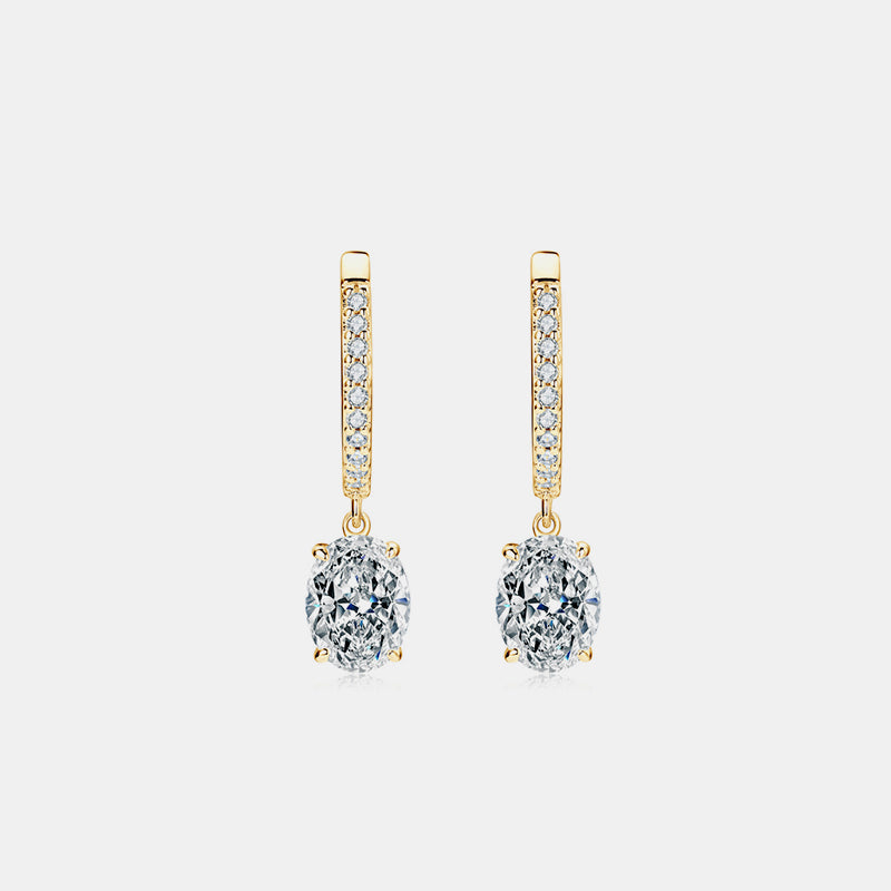 3 Carat Moissanite 925 Sterling Silver Earrings  Trendsi Gold One Size 