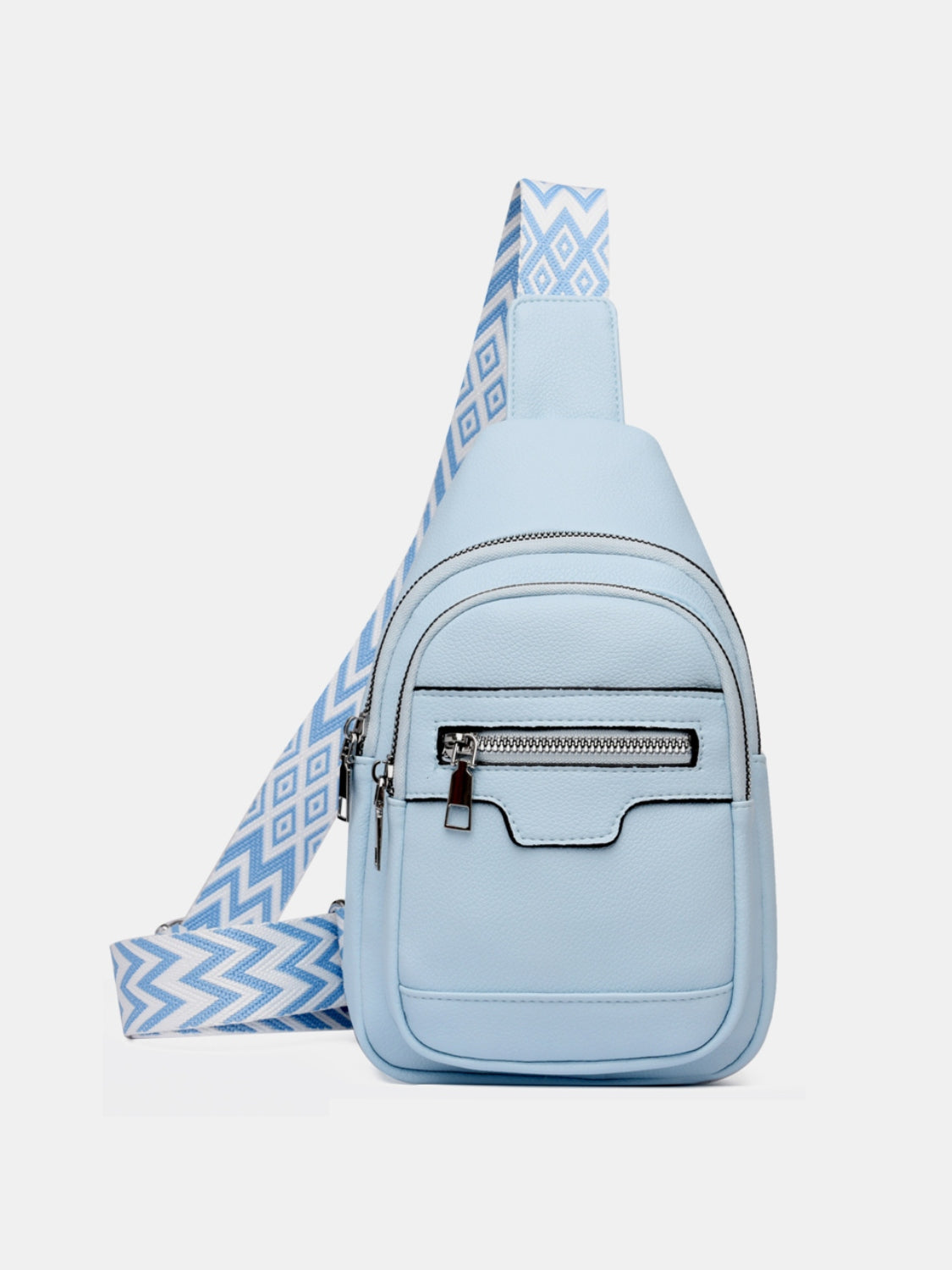 PU Leather Adjustable Strap Sling Bag  Trendsi Light Blue One Size 