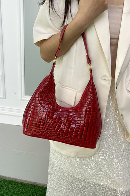 PU Leather Stone Texture Shoulder Bag Bag Trendsi   