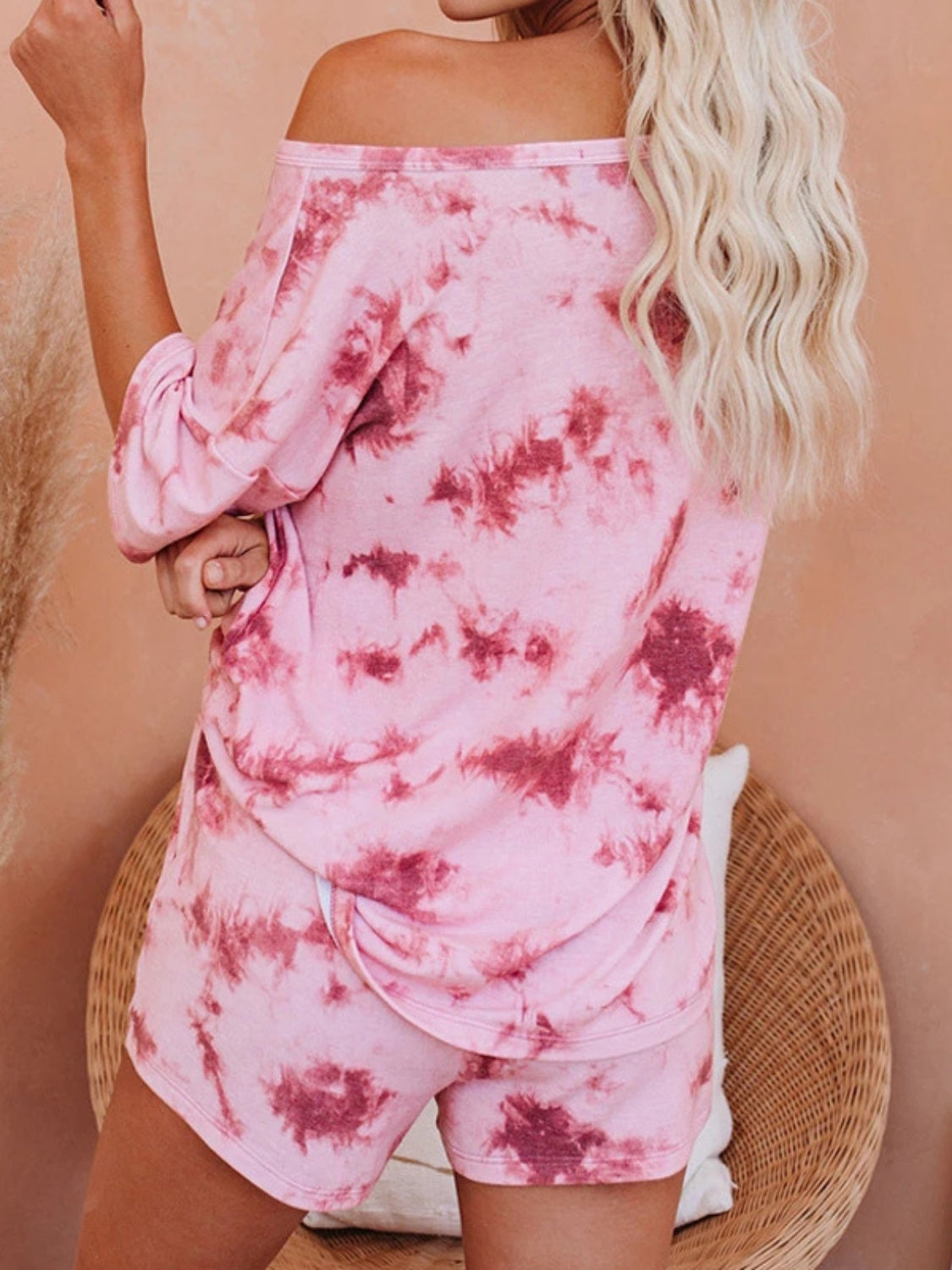 Tie-Dye Half Sleeve Top and Shorts Set  Trendsi   