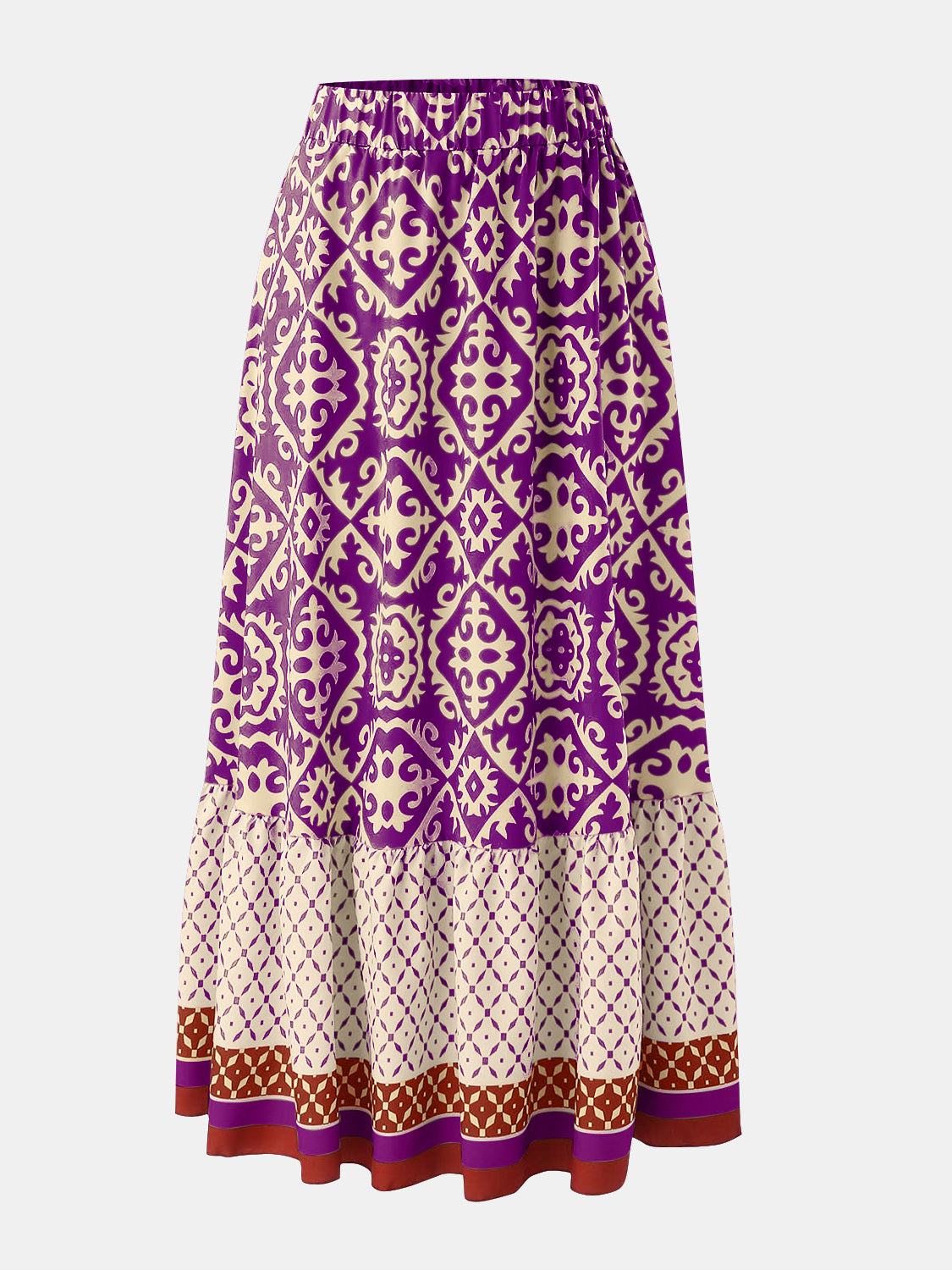 Geometric Elastic Waist Maxi Skirt  Trendsi   