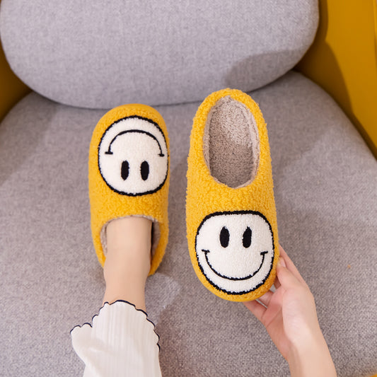 Melody Smiley Face Slippers  Trendsi YELLOW/WHITE S 