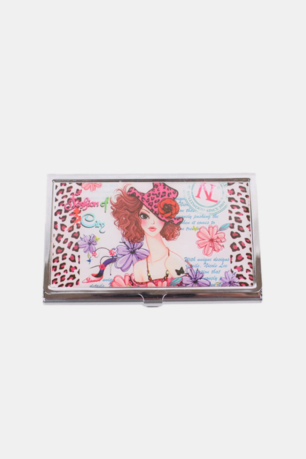 Nicole Lee USA Printed Business Card Case Luxe Trendsi Sunny White One Size 