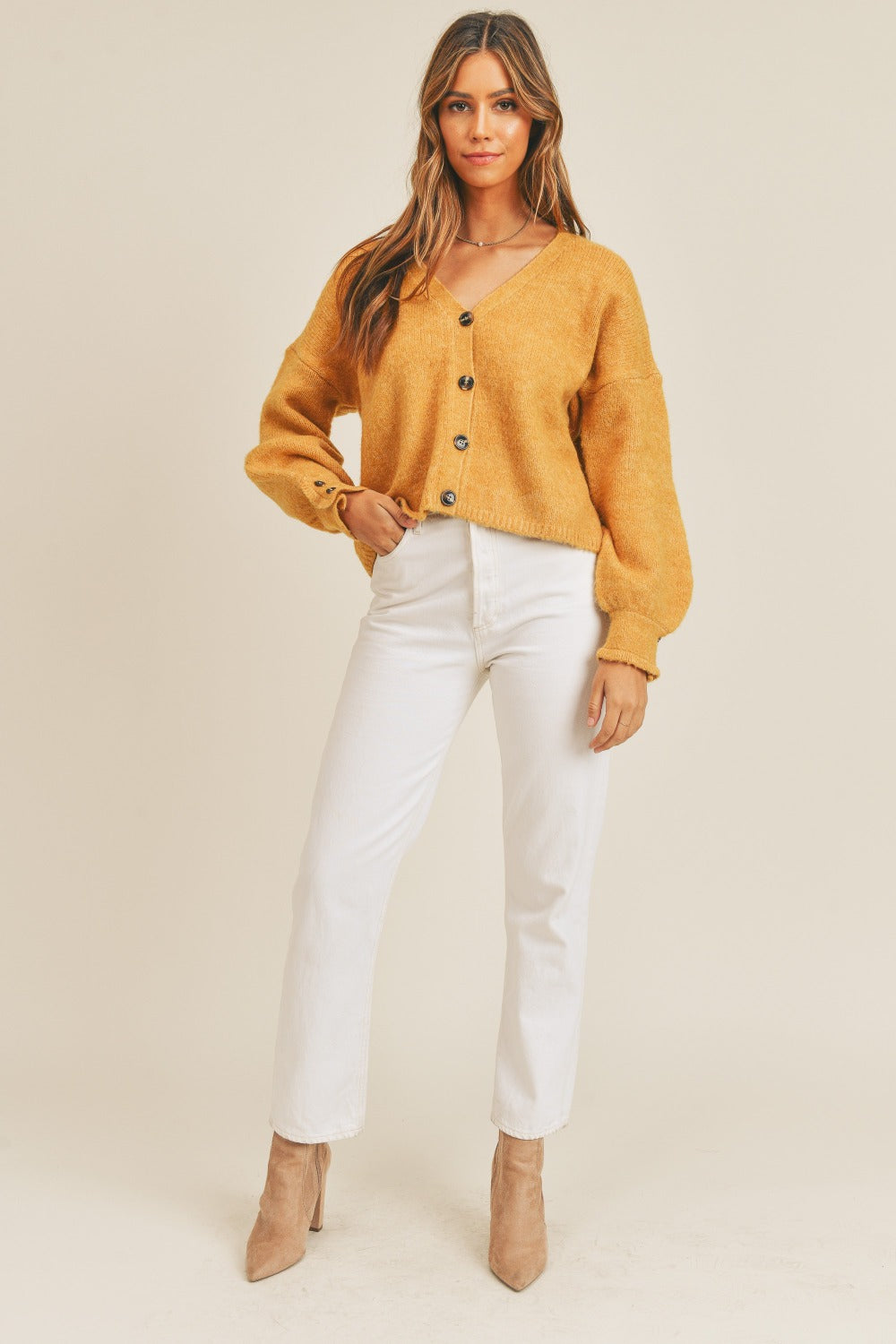 MABLE Long Sleeve Button Down Sweater Cardigan  Trendsi   