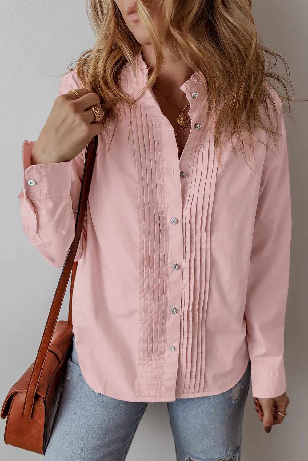 Button Up Long Sleeve Shirt  Trendsi   