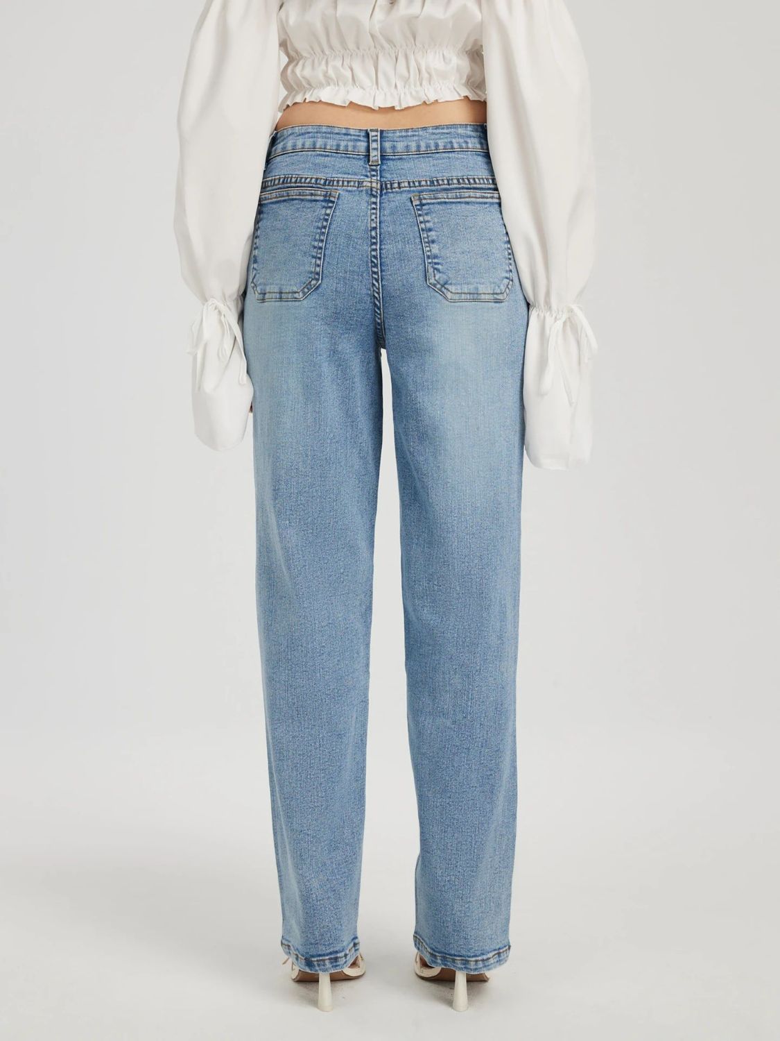 Straight Jeans with Pockets  Trendsi   