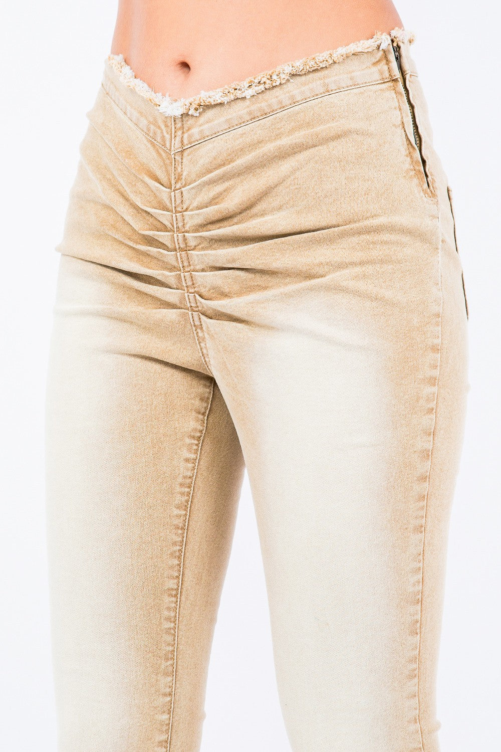 American Bazi V-Cut Ruched Flare Pants  Trendsi   