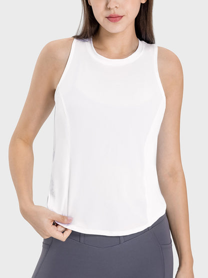 Millennia Round Neck Active Tank  Trendsi White 4 