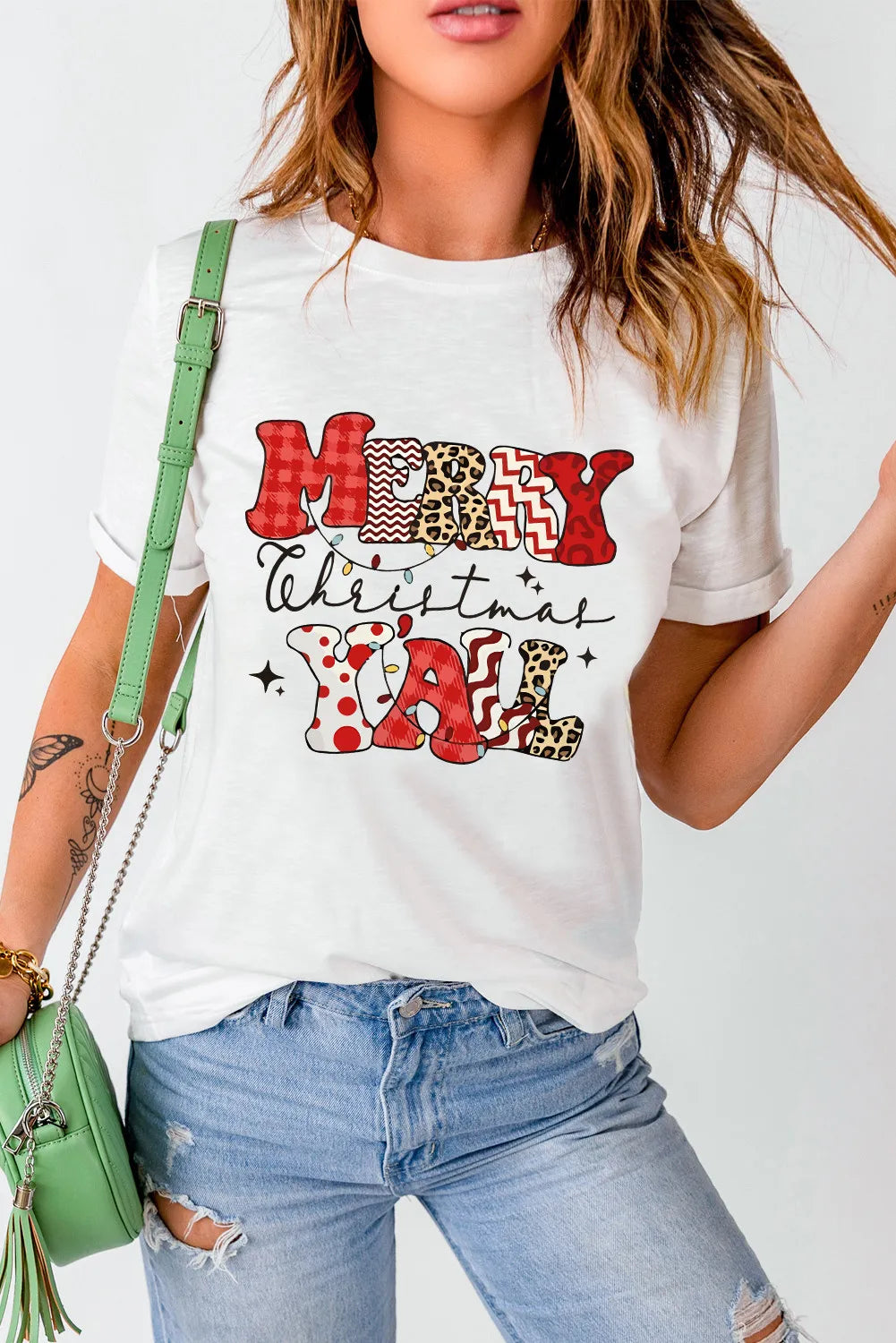 Letter Graphic Round Neck Short Sleeve T-Shirt  Trendsi   