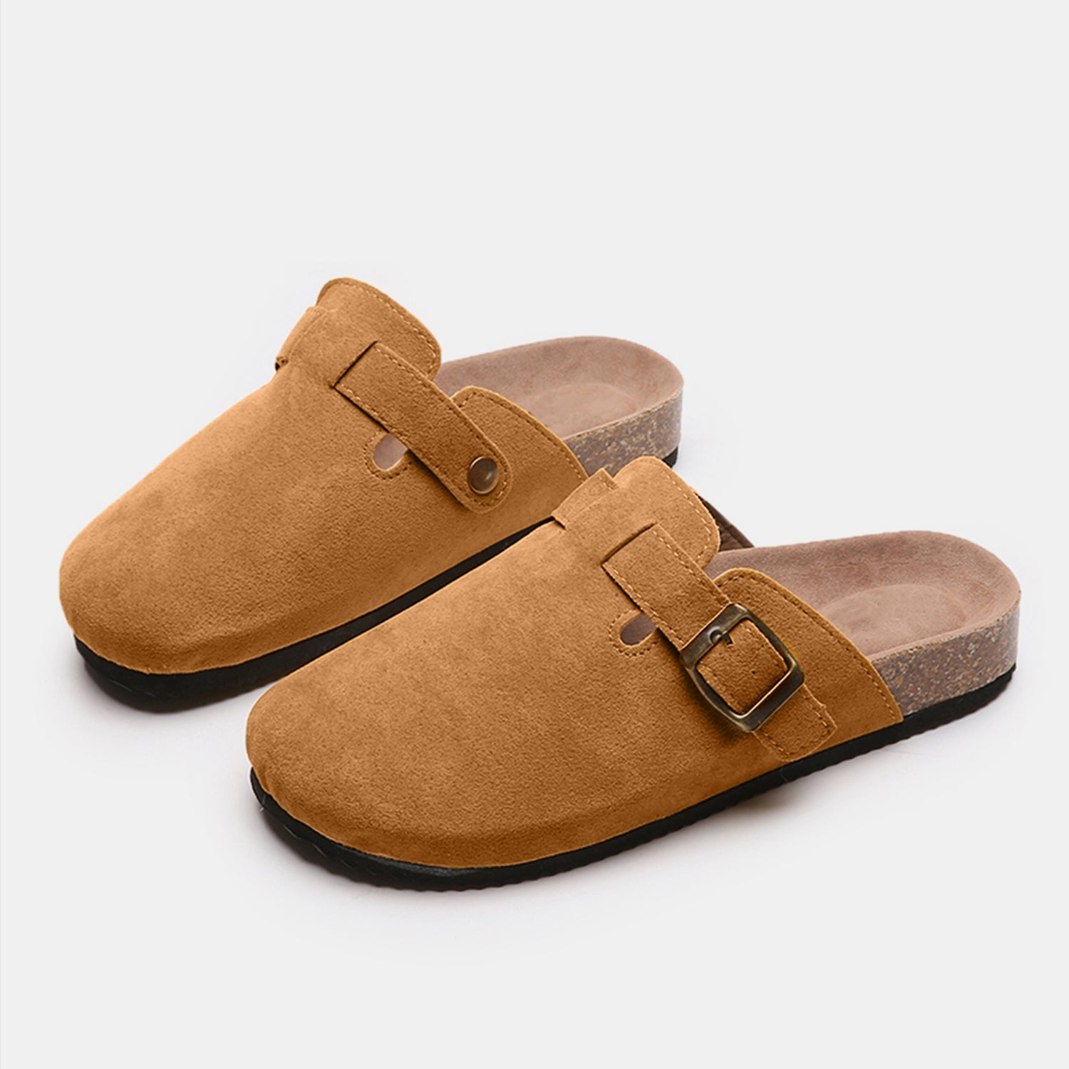 Suede Closed Toe Buckle Slide  Trendsi   