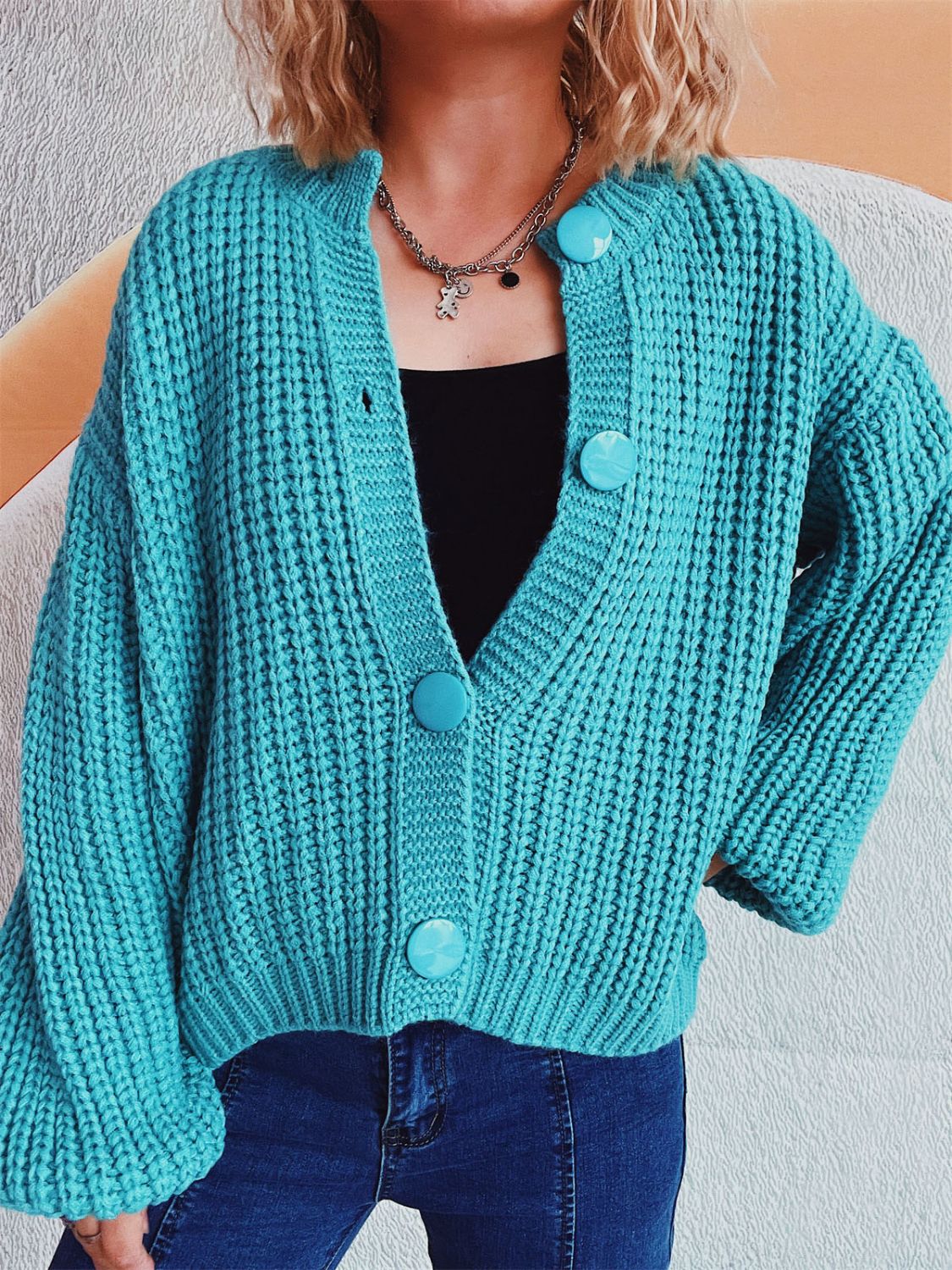 Button Up Long Sleeve Cardigan  Trendsi   