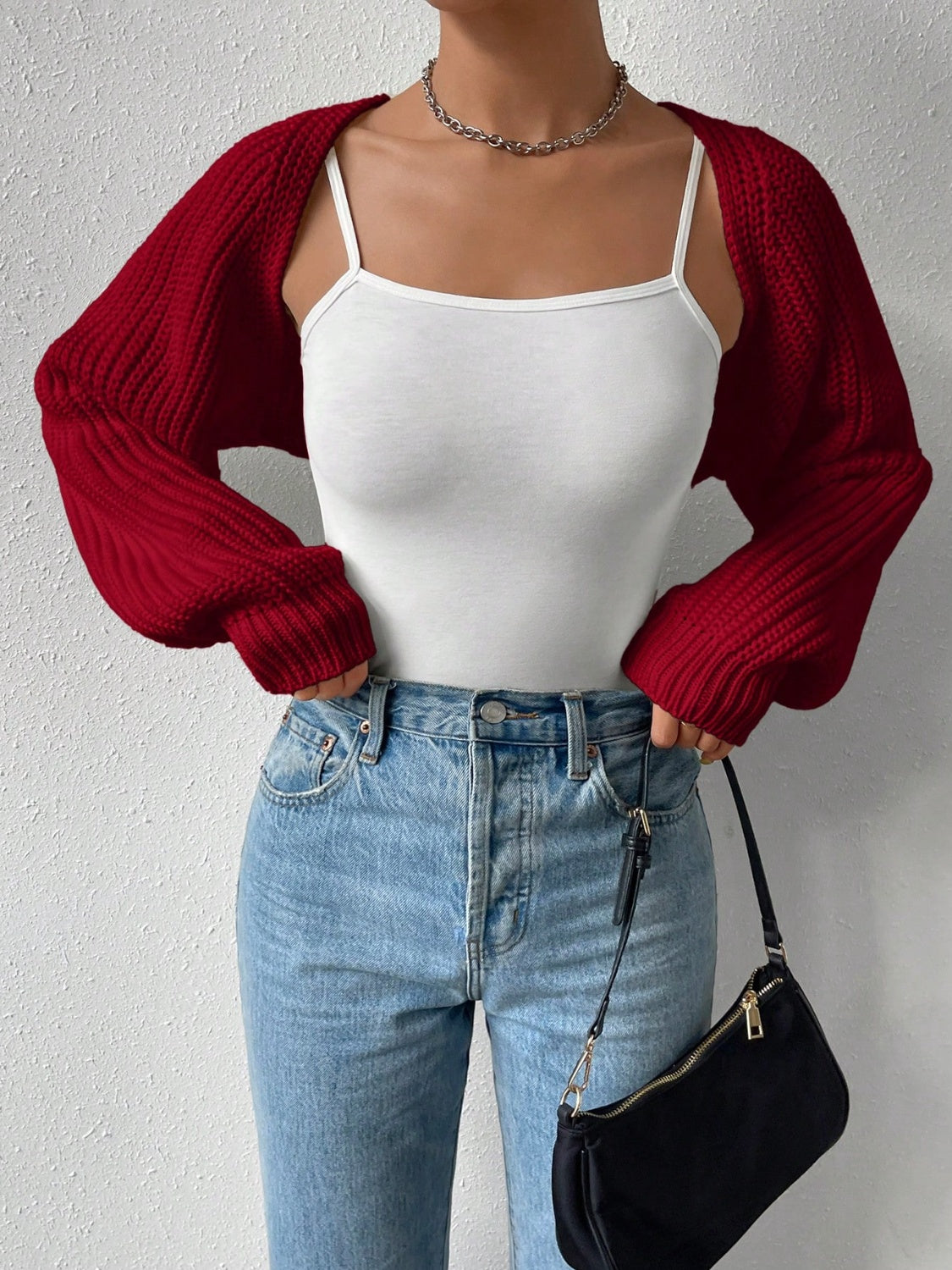 Honey Open Front Long Sleeve Cropped Cardigan  Trendsi   