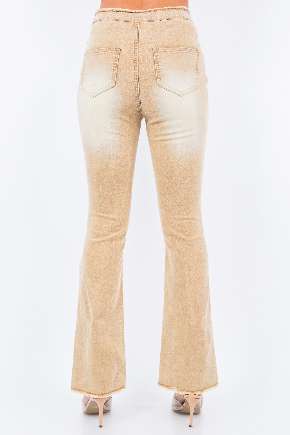 American Bazi V-Cut Ruched Flare Pants  Trendsi   