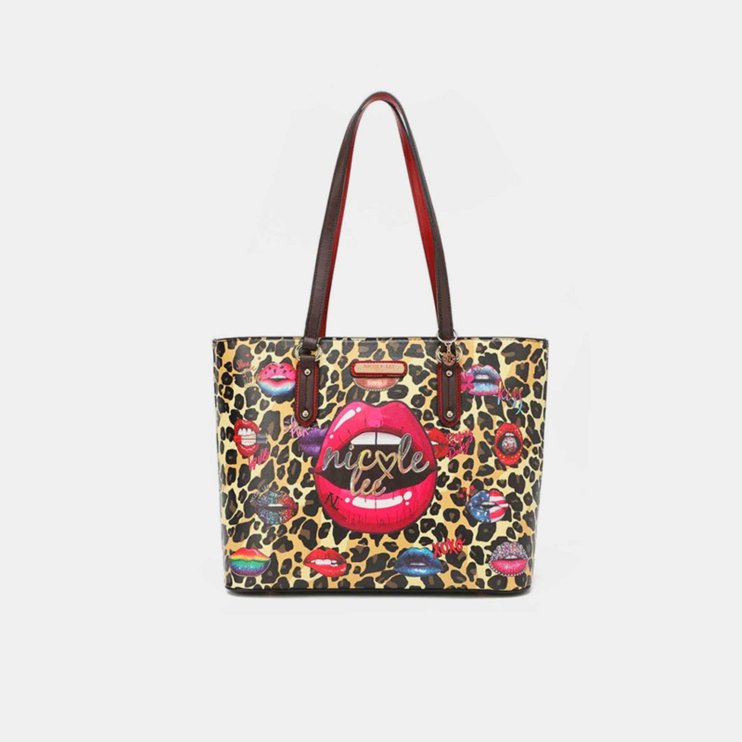 Nicole Lee USA 3-Piece Wild Lips Print Handbag Set  Trendsi   