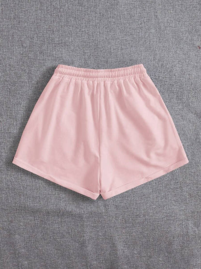 Drawstring Pocketed Elastic Waist Shorts