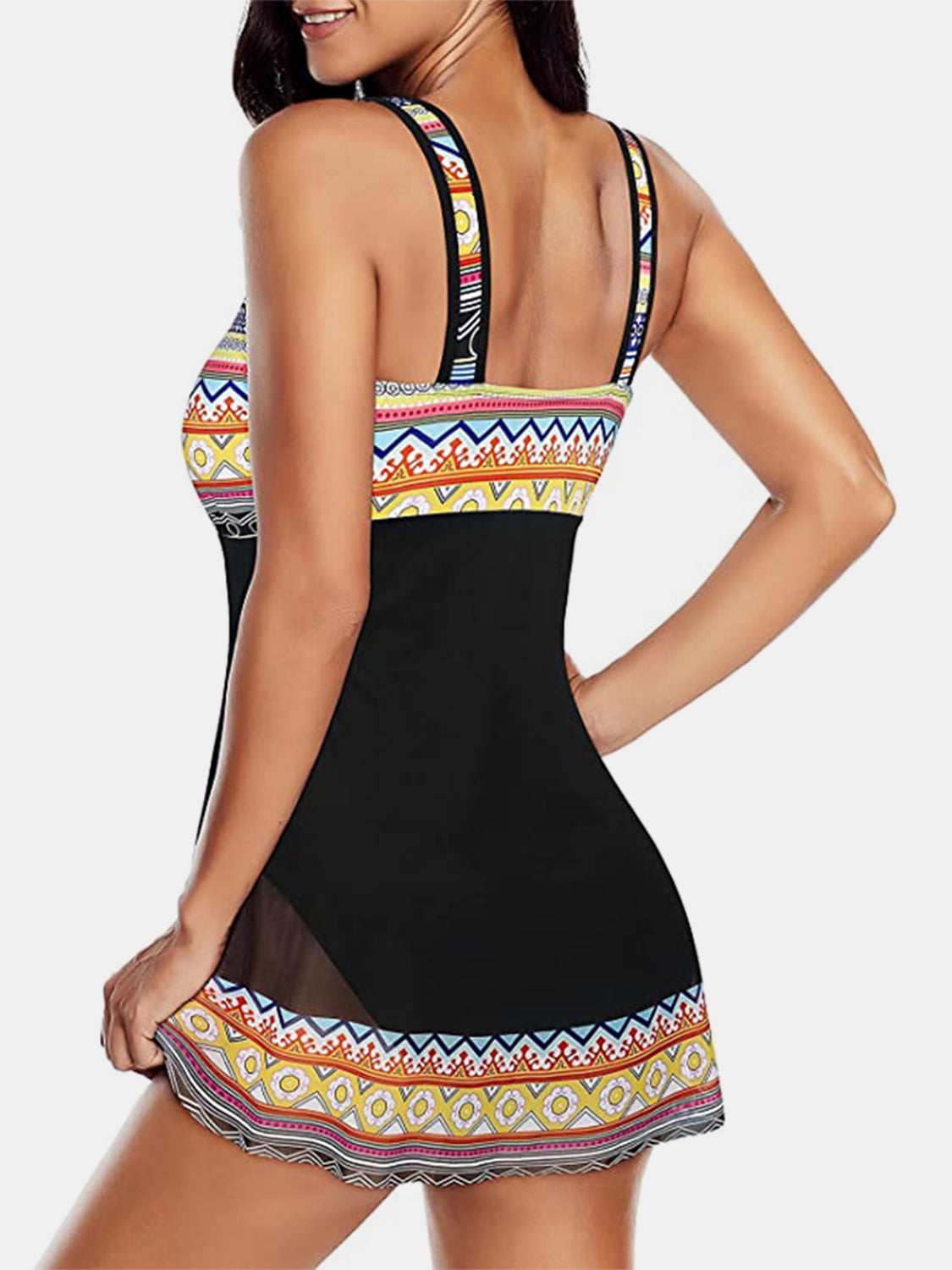 Geometric Wide Strap One-Piece Swimwear  Trendsi   