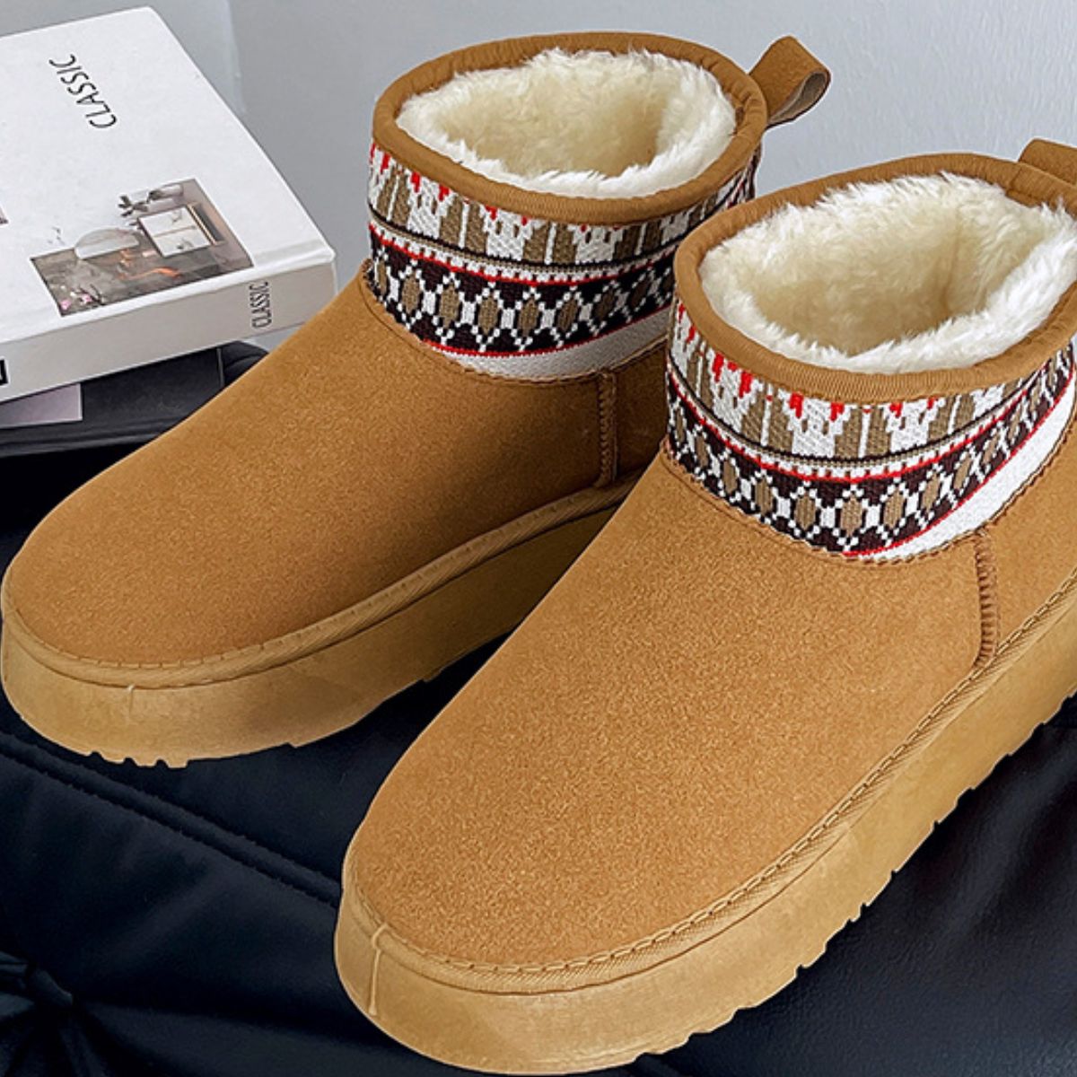 Thermal Suede Platform Boots  Trendsi   