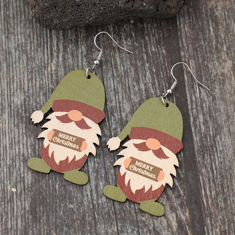 Wooden Gnome Dangle Earrings  Trendsi   