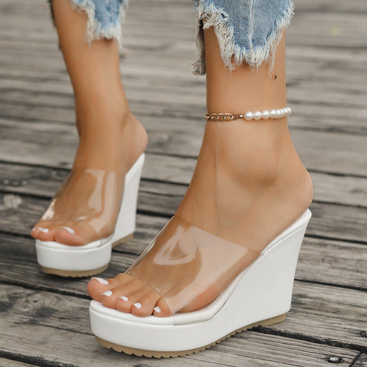 Open Toe Wedge Sandals  Trendsi White 35(US4) 