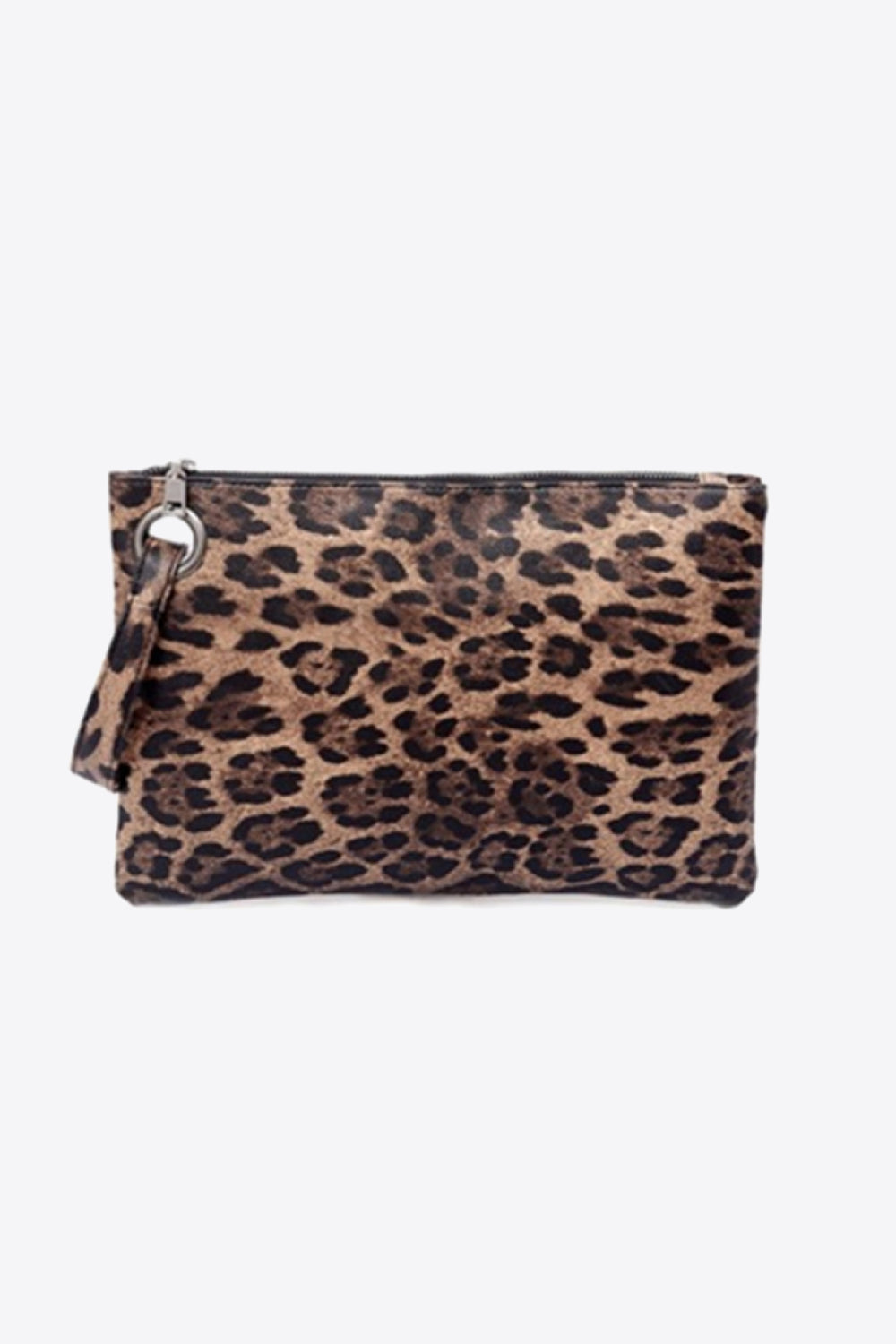 Leopard PU Leather Clutch  Trendsi Brown One Size 