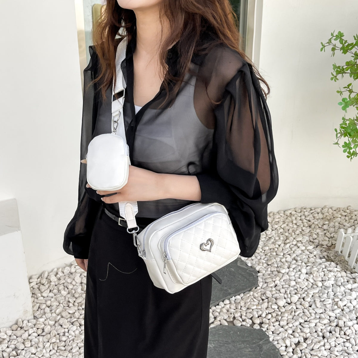 PU Leather Adjustable Strap Crossbody Bag