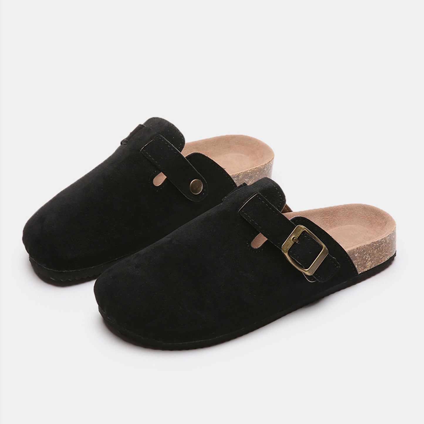 Suede Closed Toe Buckle Slide  Trendsi   