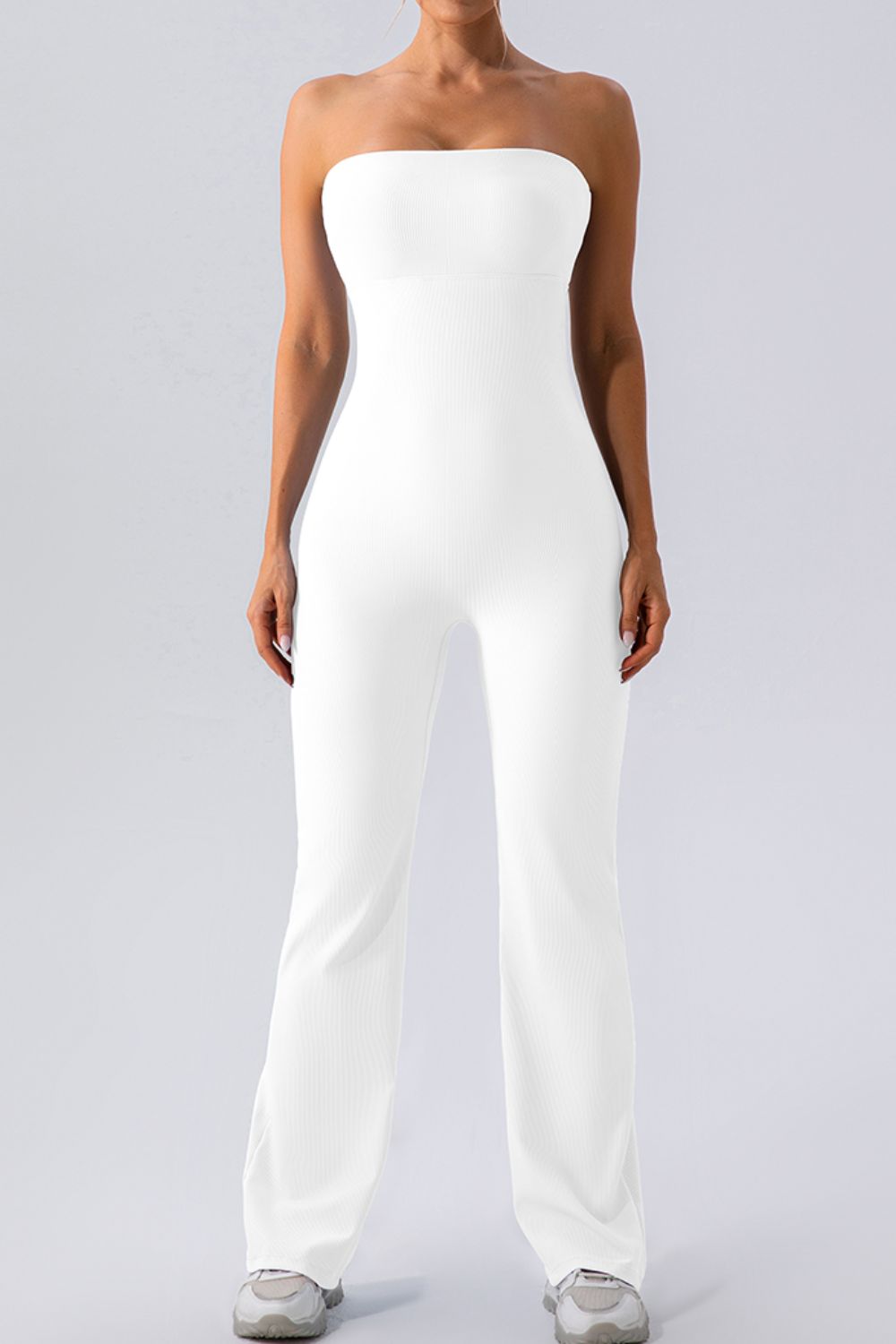 Sleeveless Straight Active Jumpsuit  Trendsi White S 