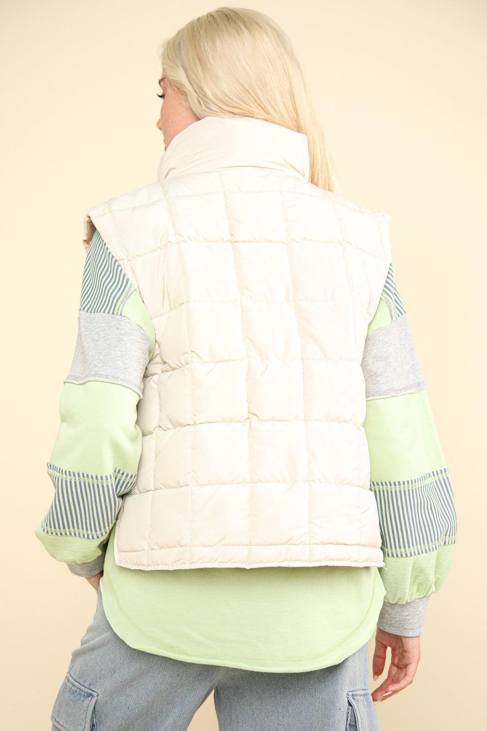 VERY J Zip Up Puffer Padded Warm Vest Luxe Trendsi   