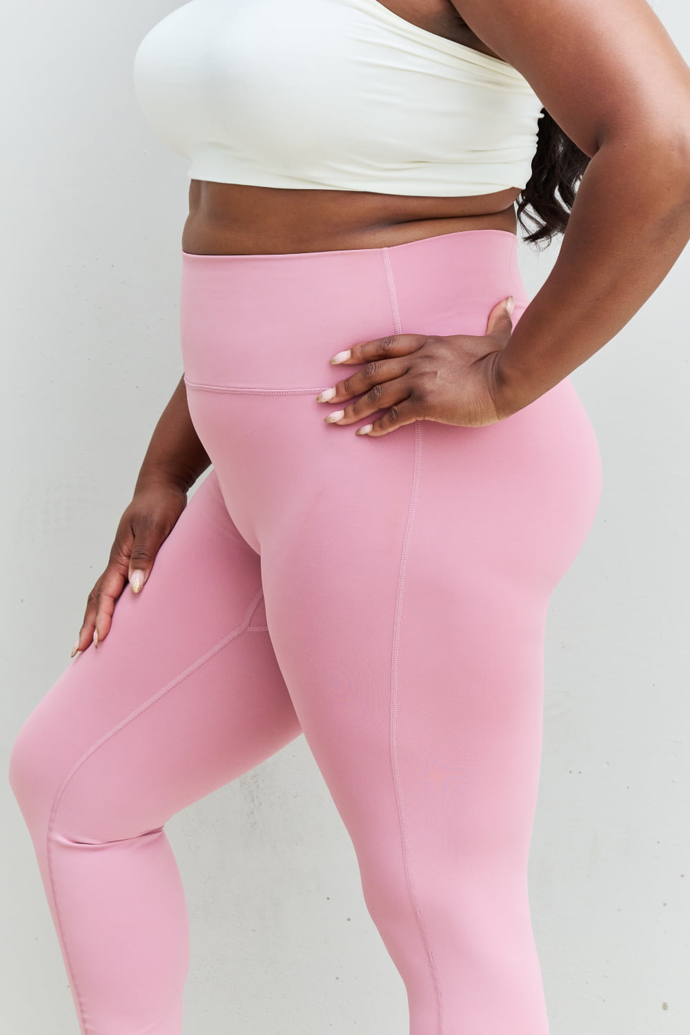 Zenana Fit For You Full Size High Waist Active Leggings in Light Rose Sale Trendsi   