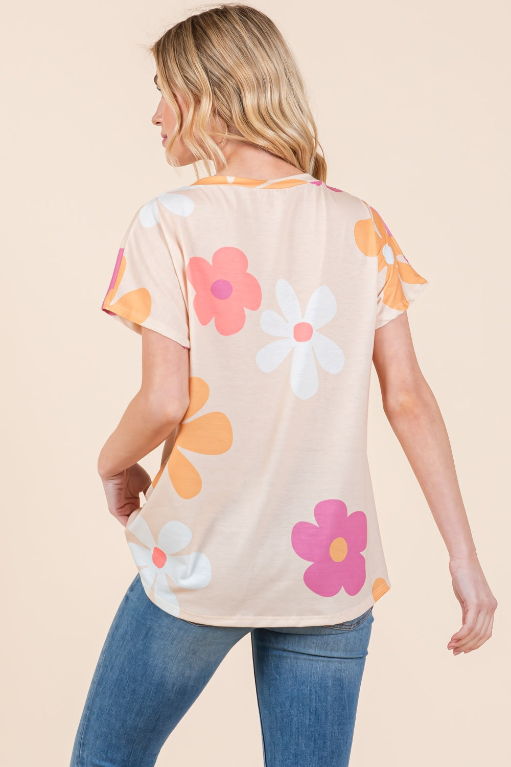 BOMBOM Floral Short Sleeve T-Shirt  Trendsi   