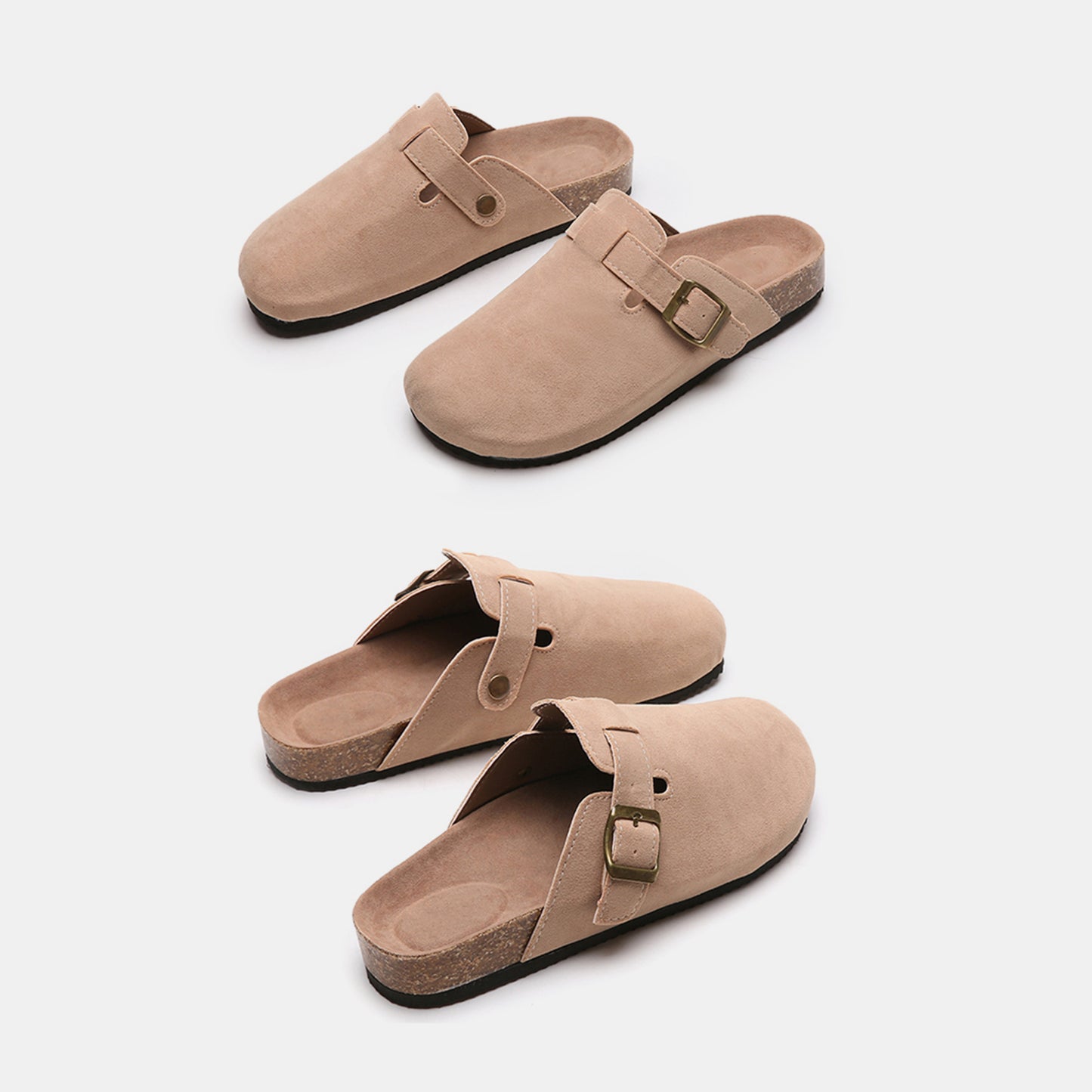 Suede Closed Toe Buckle Slide  Trendsi   