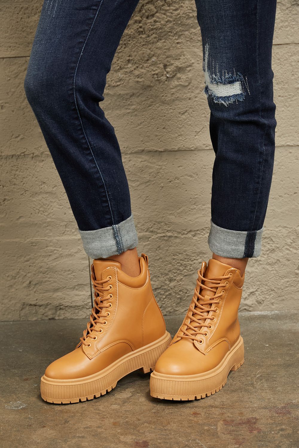 East Lion Corp Platform Combat Boots  Trendsi   