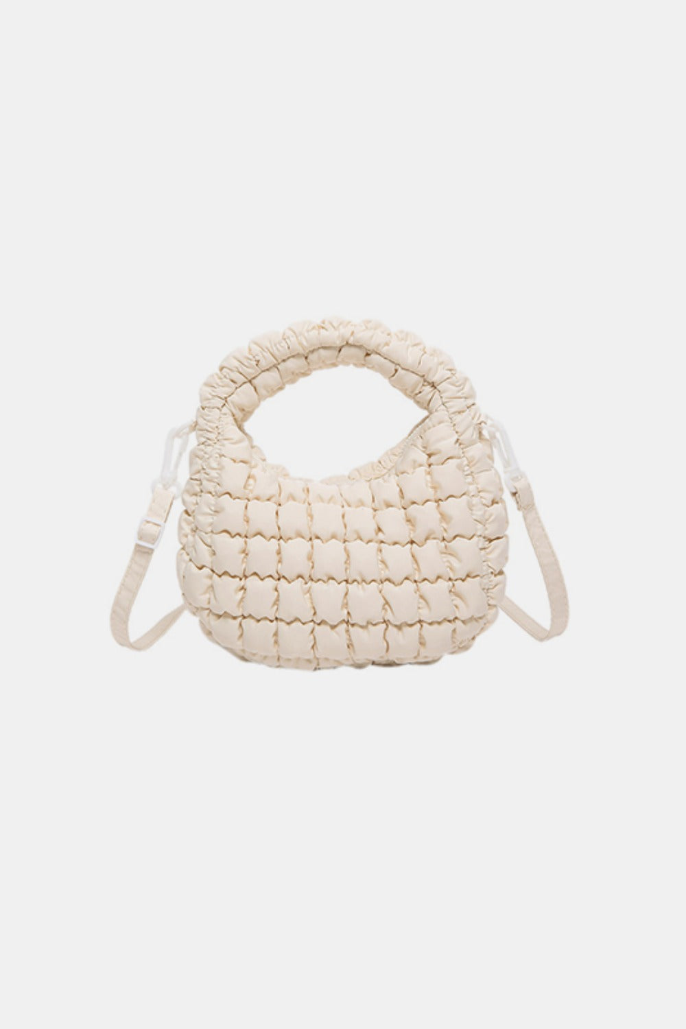 Quilted Puffy Removable Strap Crossbody Bag Bag Trendsi Ivory One Size 