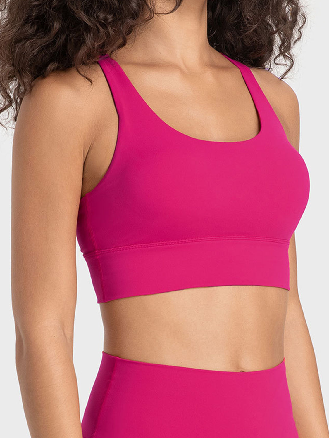 Millennia Crisscross Scoop Neck Active Tank  Trendsi Hot Pink 4 