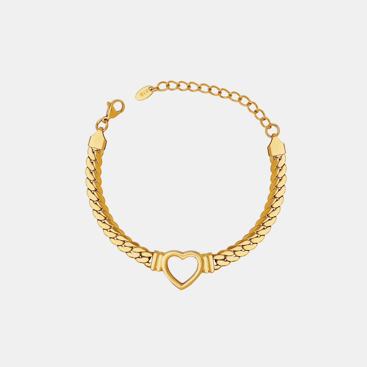 Titanium Steel Cutout Heart Bracelet  Trendsi   