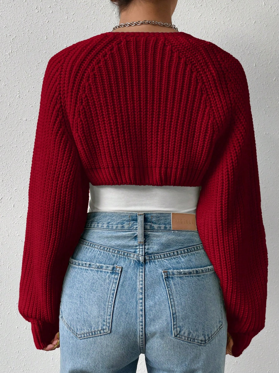 Honey Open Front Long Sleeve Cropped Cardigan  Trendsi   