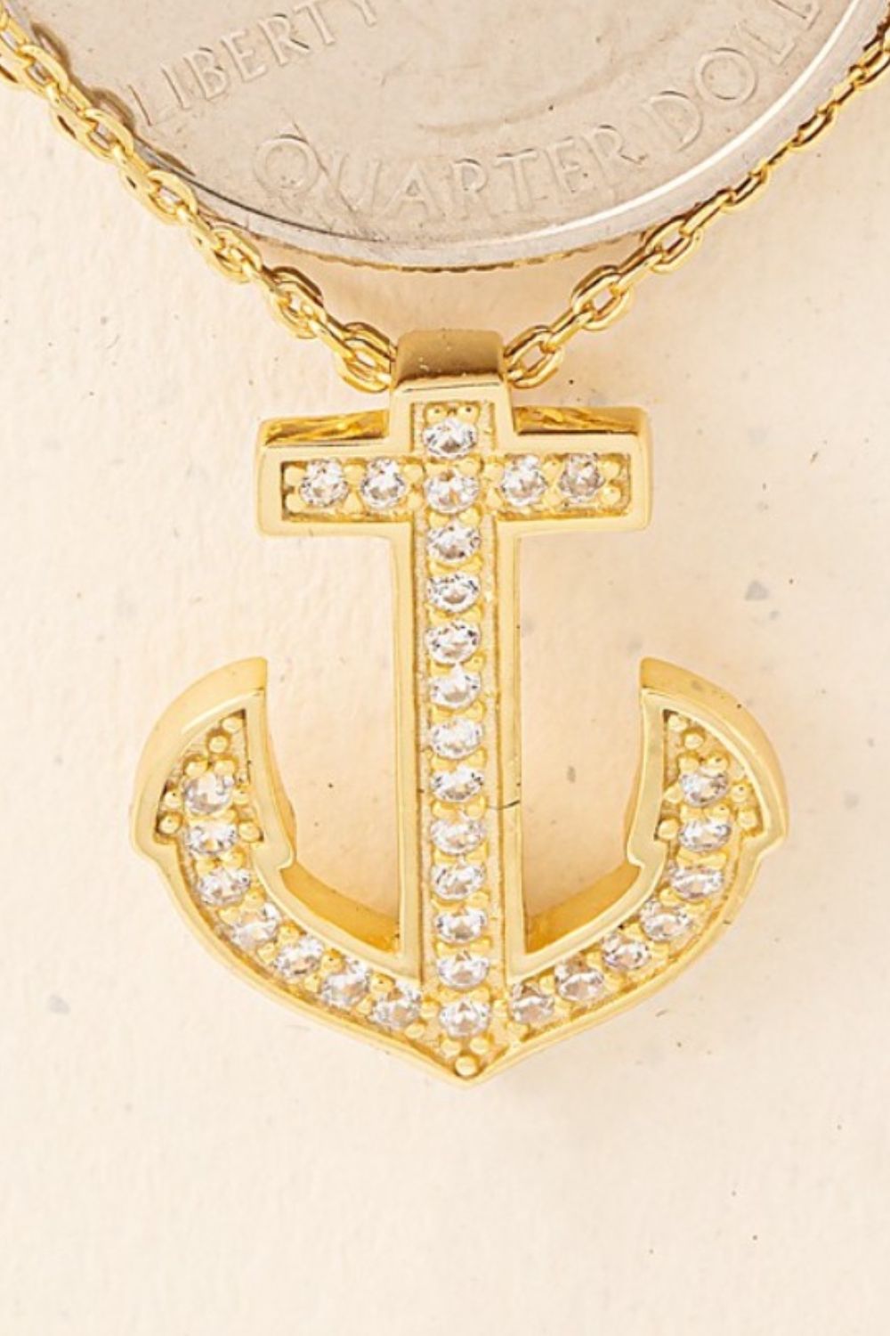 Fame Anchor Pendant Alloy Necklace  Trendsi   