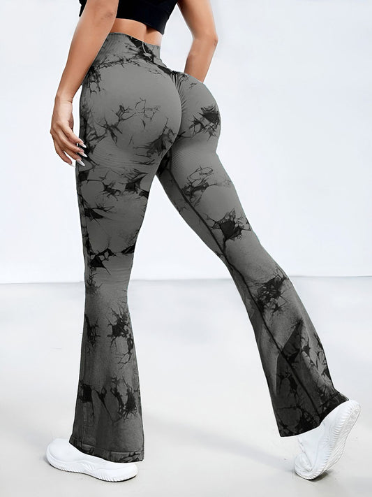 Tie-Dye High Waist Active Leggings  Trendsi Dark Gray S 