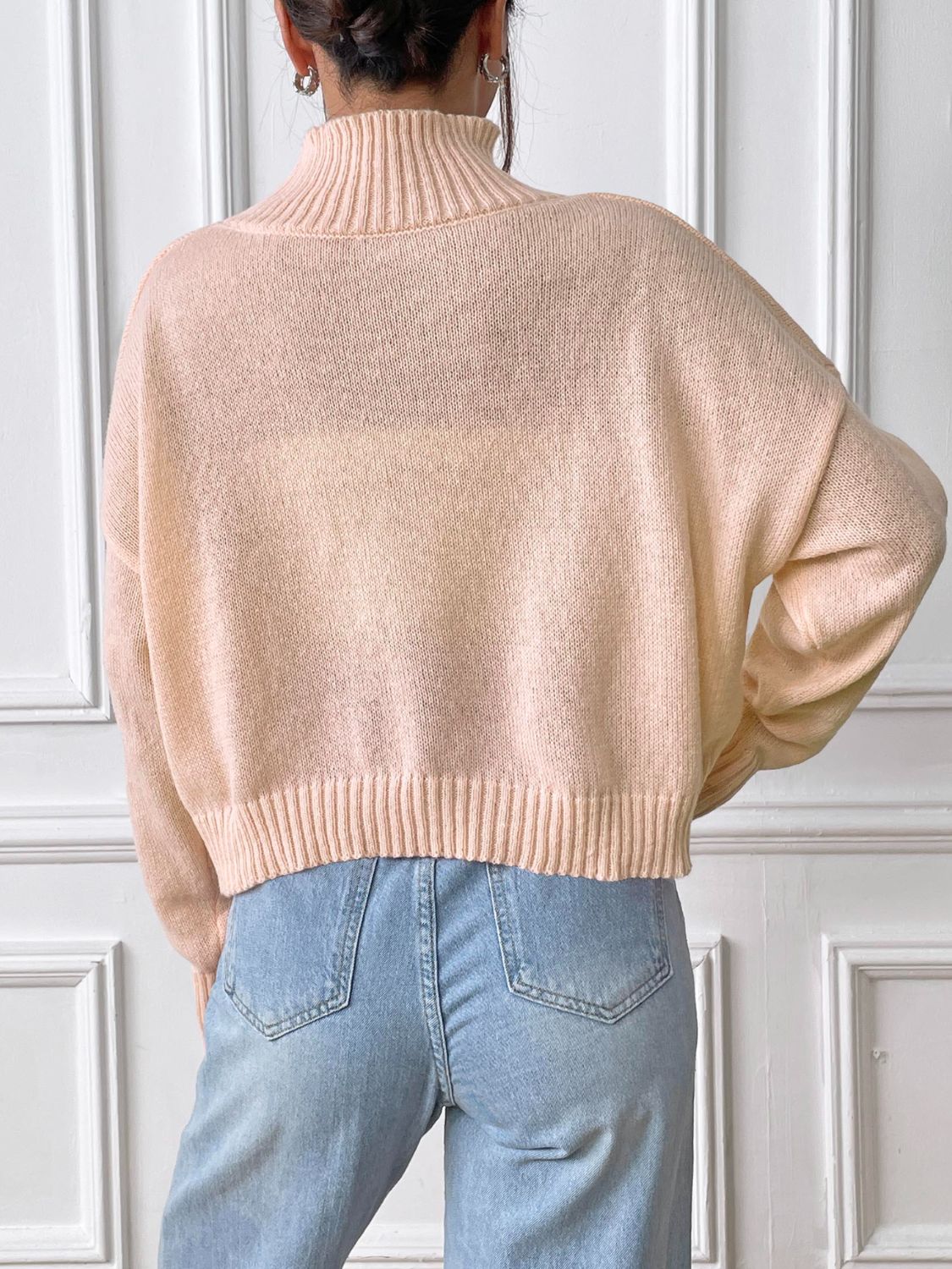 Turtleneck Long Sleeve Sweater  Trendsi   