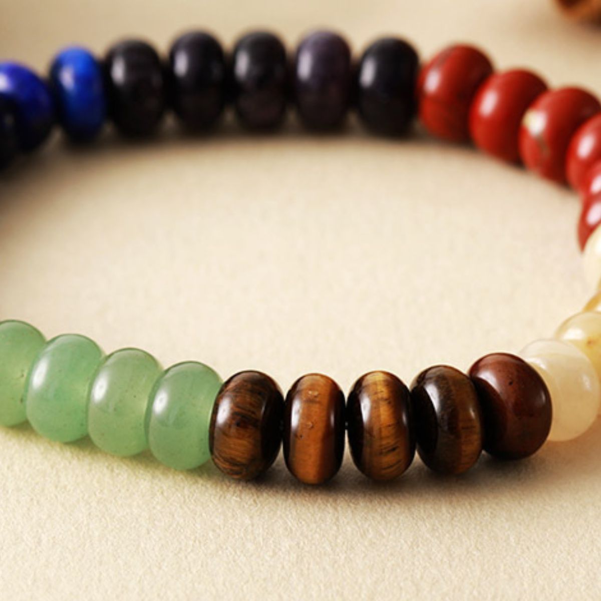 Contrast Natural Stone Bead Bracelet  Trendsi   