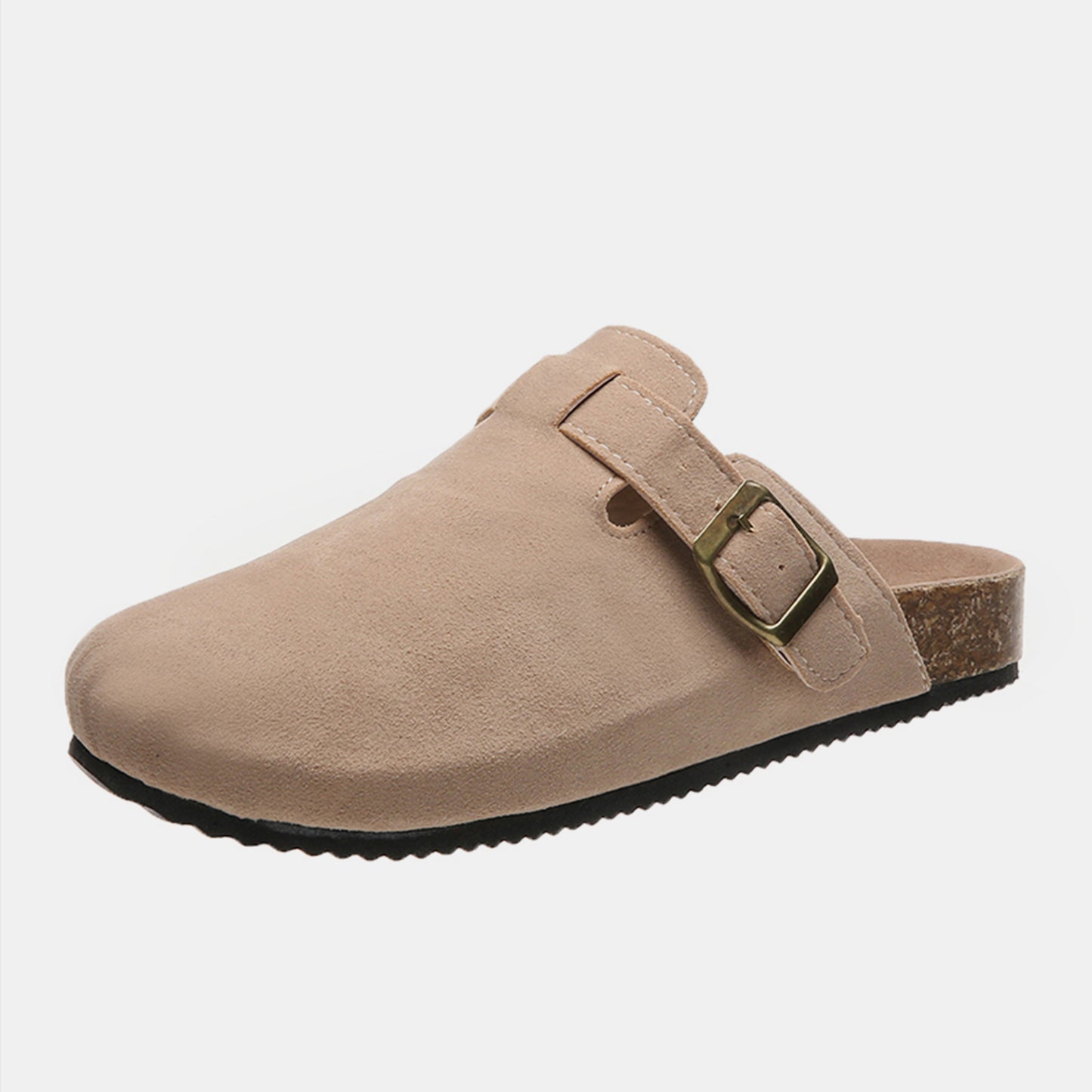 Suede Closed Toe Buckle Slide  Trendsi Camel 6 