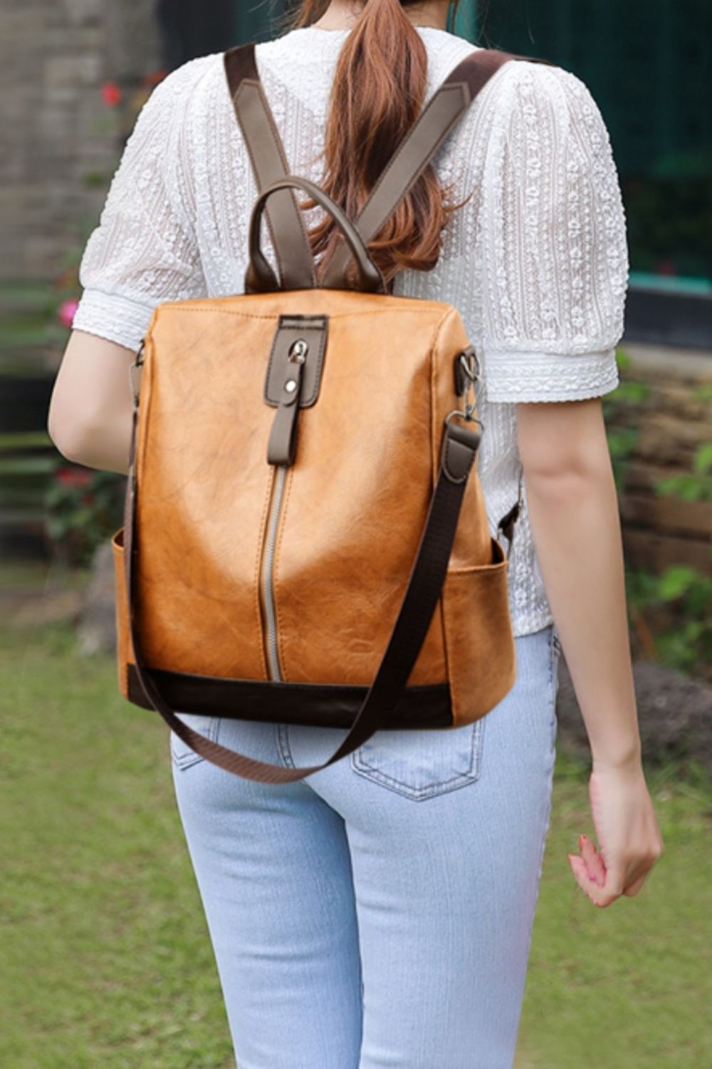 PU Leather Large Backpack Bag  Trendsi   