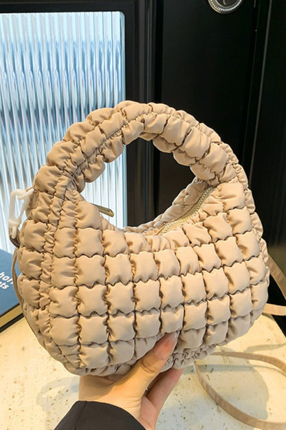 Quilted Puffy Removable Strap Crossbody Bag Bag Trendsi   