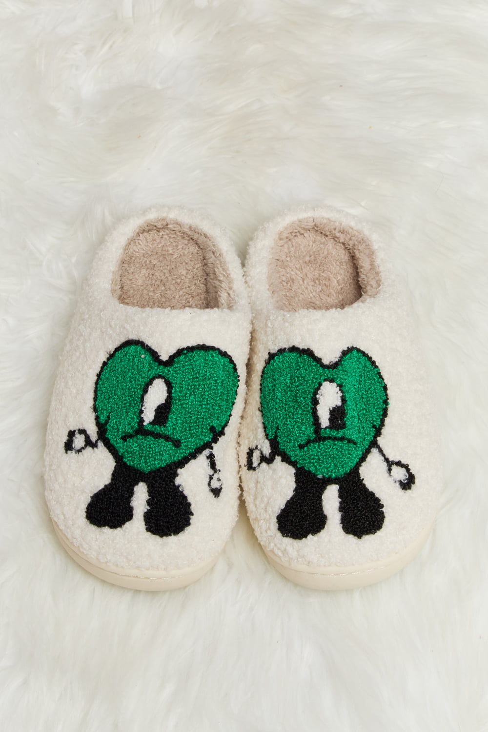 Melody Love Heart Print Plush Slippers  Trendsi   