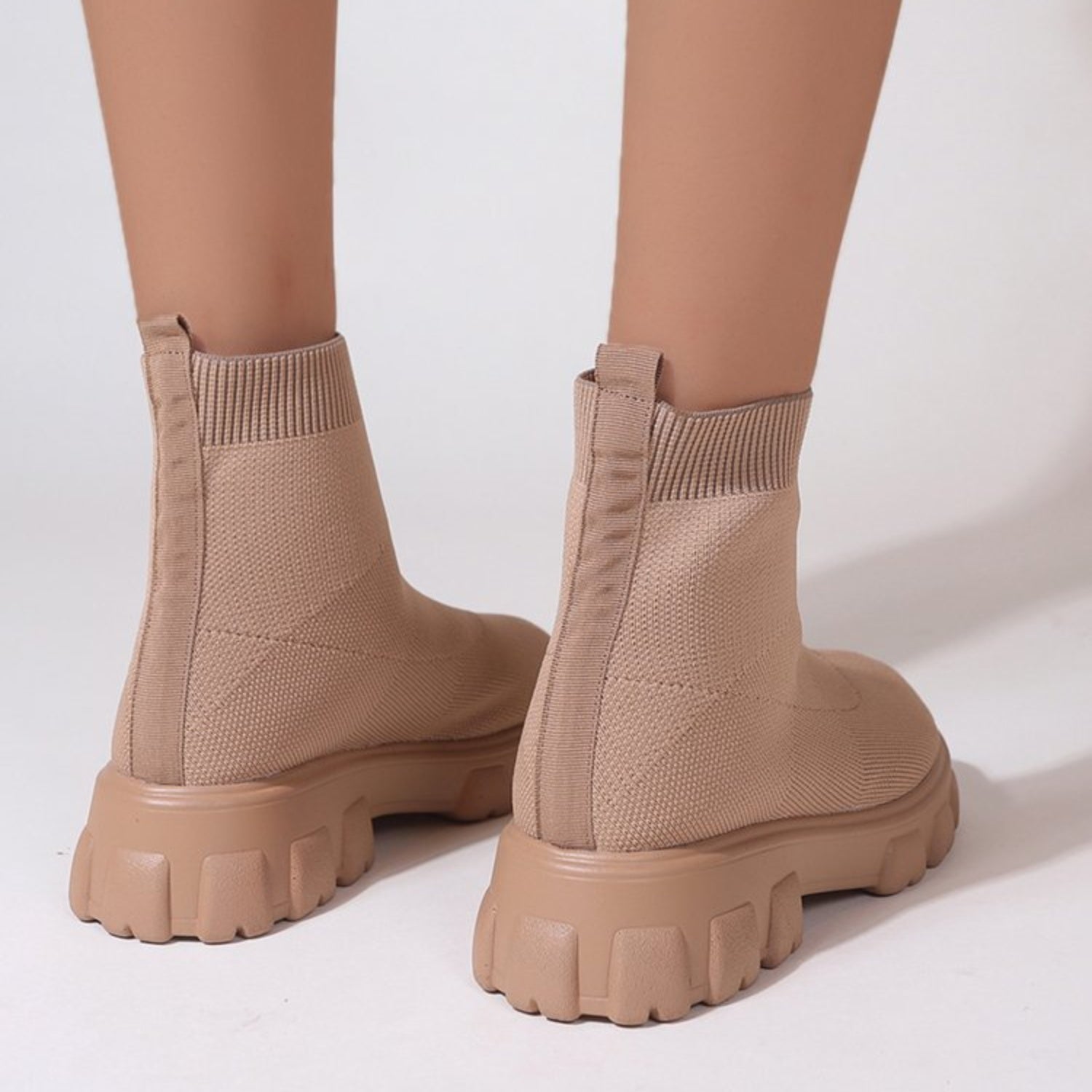 Mesh Round Toe Platform Boots  Trendsi   