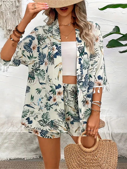 Printed Half Sleeve Top and Shorts Set