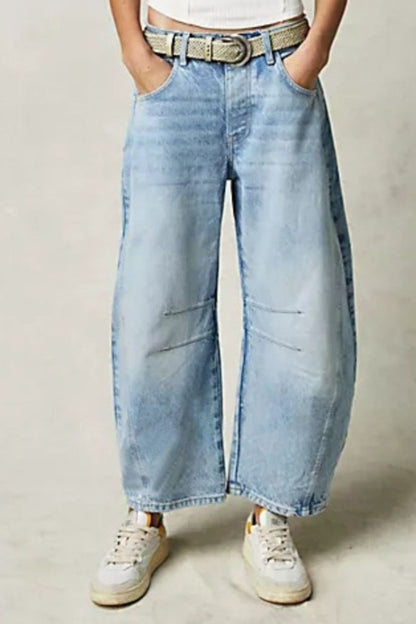 Wide Leg Jeans with Pockets  Trendsi   